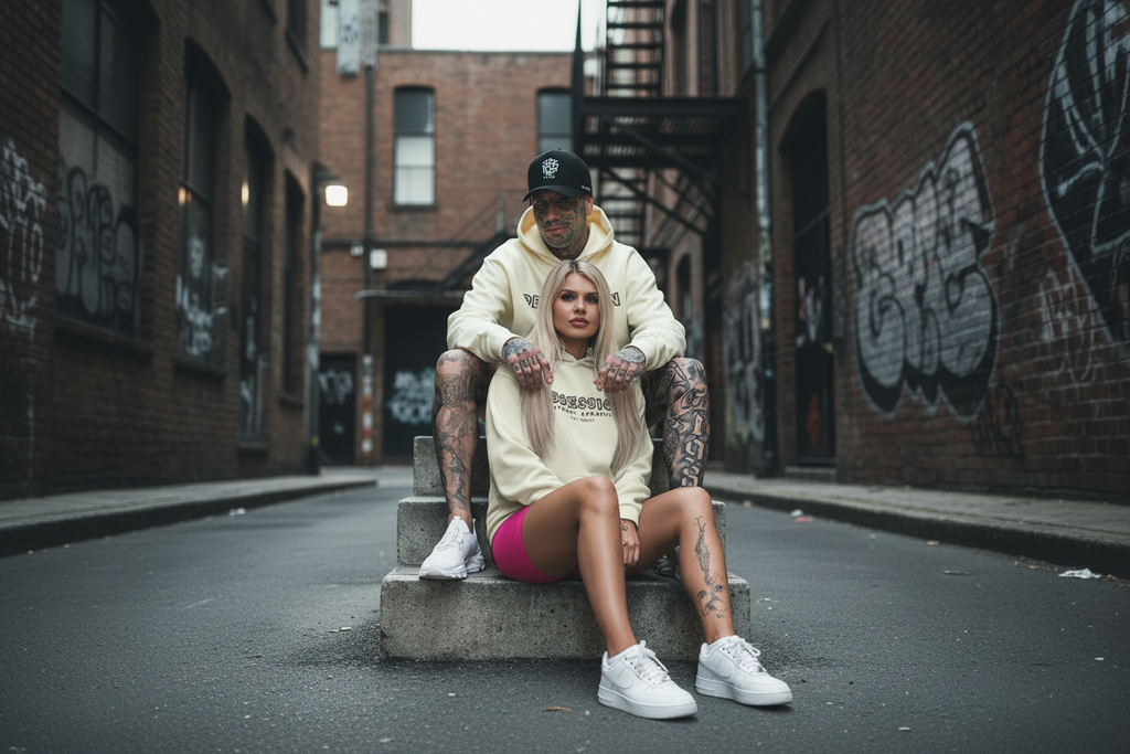 Obsession Butter Cream & Grey Relaxed Hoodie Promo