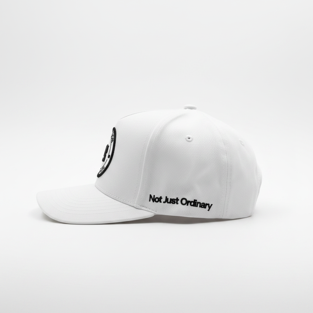 Obsession Street Apparel White Cap Side - Not Just Ordinary